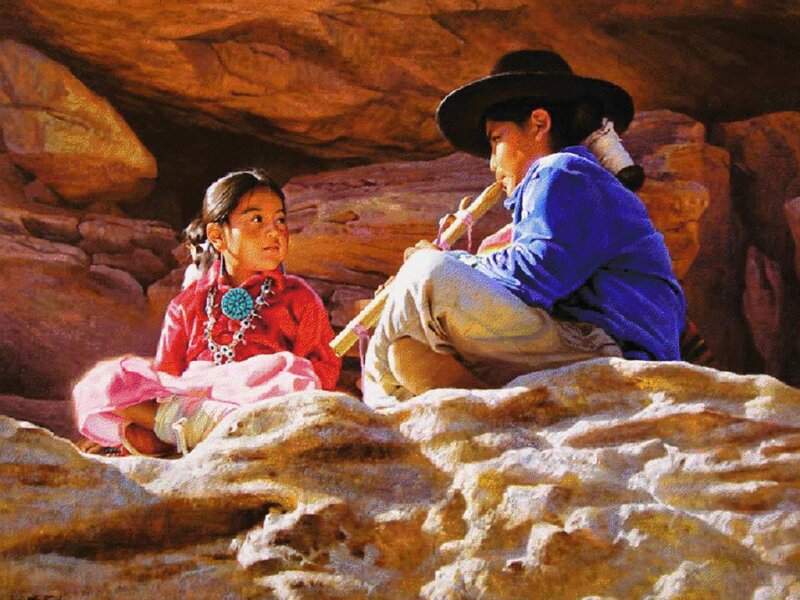 Two Children in Canyon