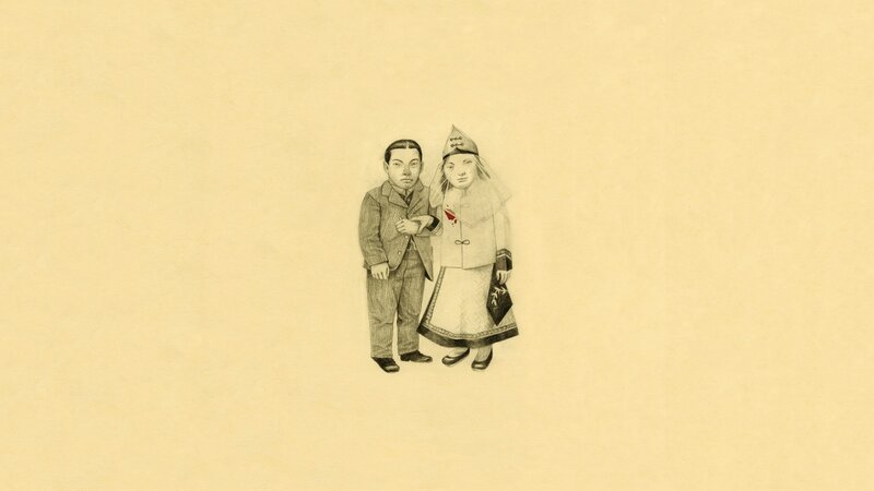 Two Children in Costumes — Beige