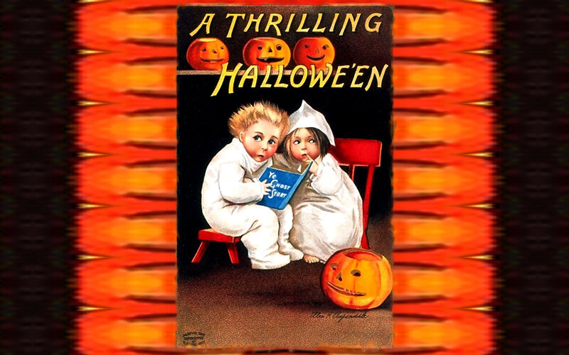 Two Children in Costumes — Black