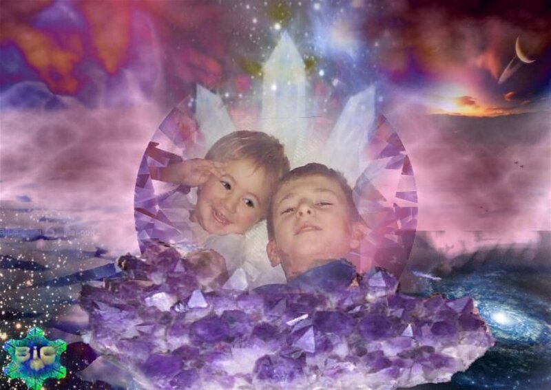 Two Children in Crystal