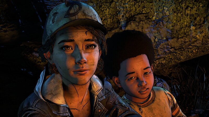 Two Children in Dark Setting