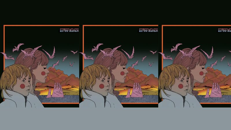 Two Children in Desert — Orange