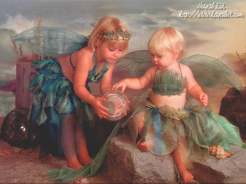 Two Children in Fairy Costumes