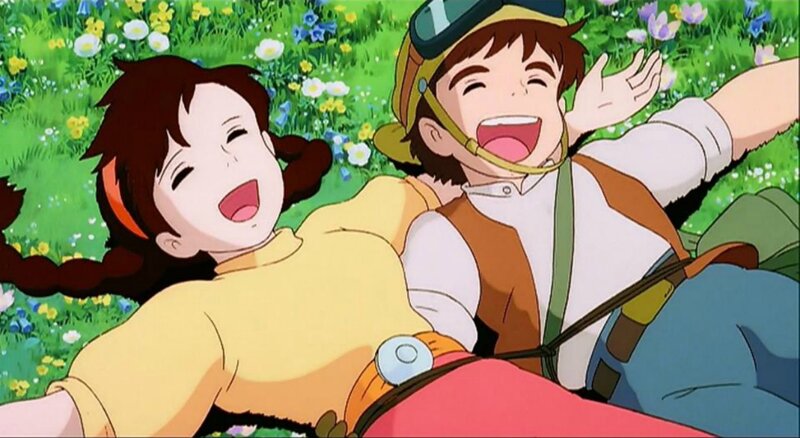 Two Children in Field — Green, Joyful