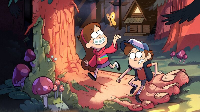 Two Children in Forest — Green, Adventurous