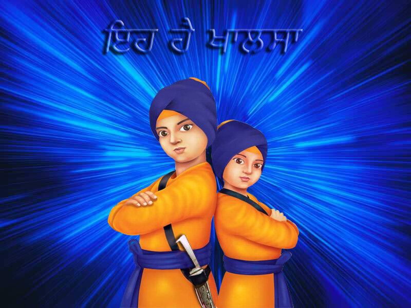Two Children in Orange Robes