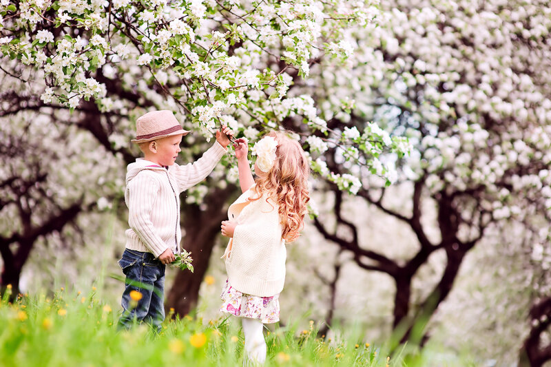 Two Children in Orchard