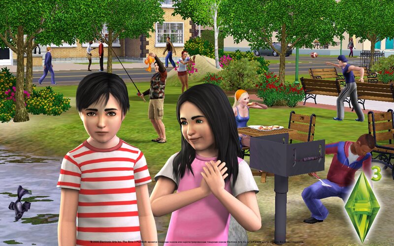 Two Children in Park — Green, Lively
