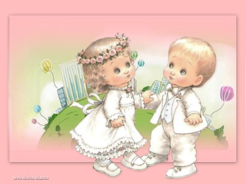 Two Children in Wedding Attire