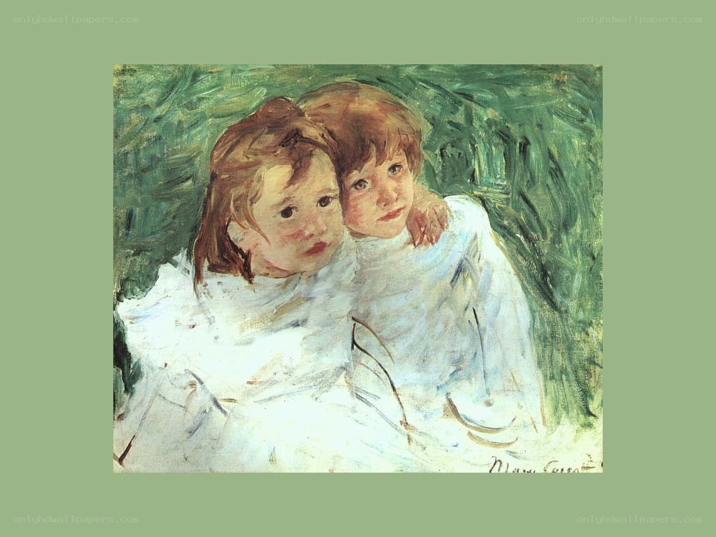 Two Children in White Dresses
