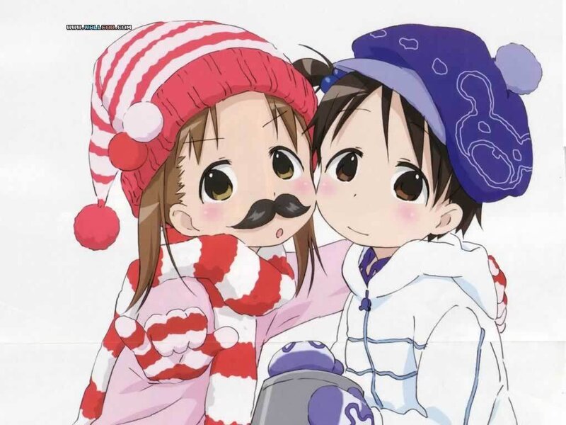 Two Children in Winter Clothes — Red