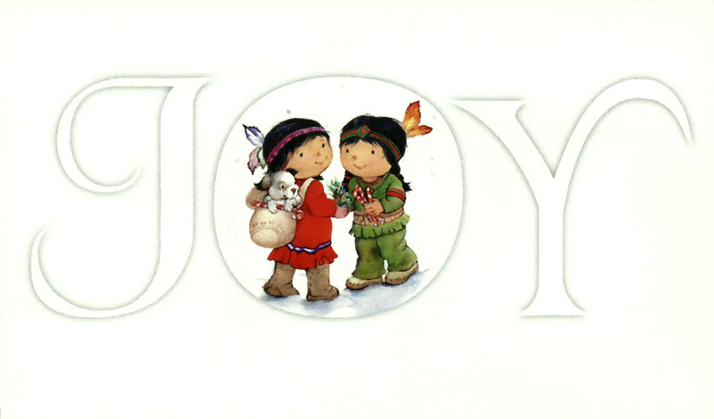 Two Children in Winter Clothes — White