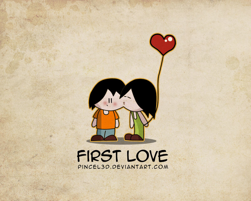 Two Children Kissing — Beige