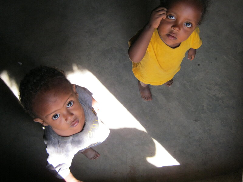Two Children Looking Up