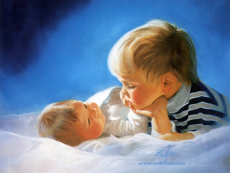 Two Children Lying Down