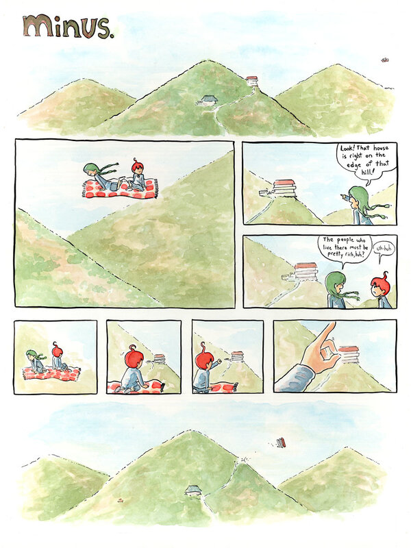 Two children on a hill