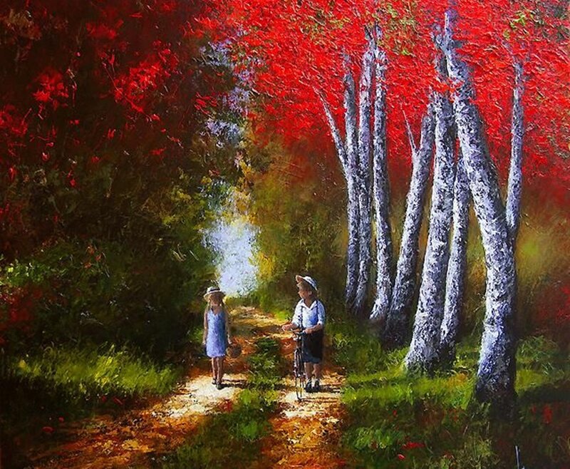 Two Children on a Path