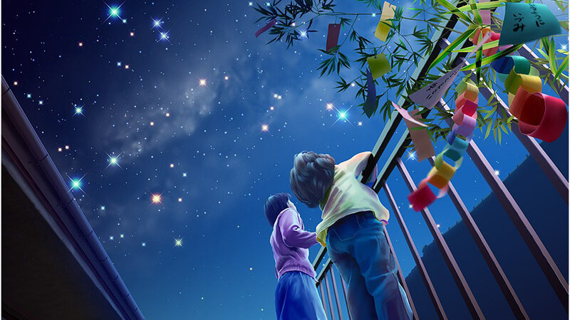 Two Children on Balcony