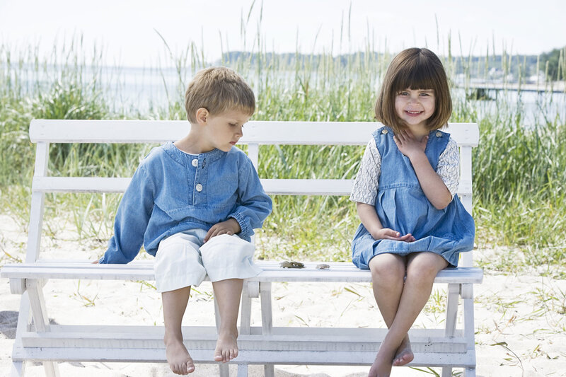 Two Children on Bench