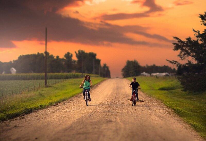 Two Children on Bicycles