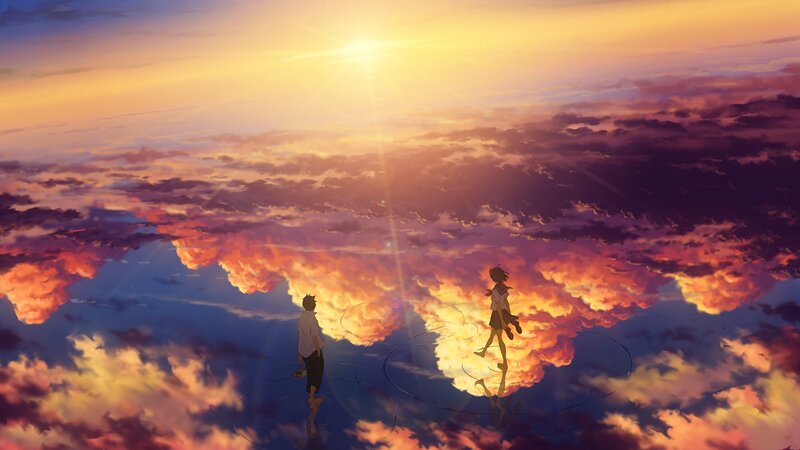 Two Children on Clouds