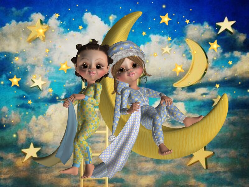 Two Children on Moon