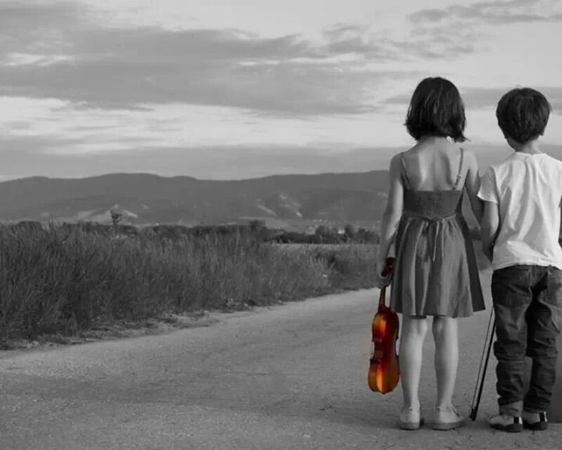 Two Children on Road