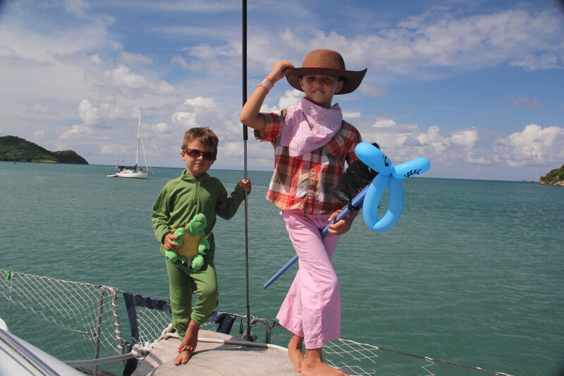Two Children on Sailboat