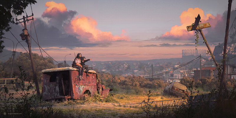 Two Children on Truck