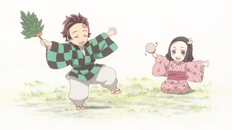 Two Children Playing — Green, Playful