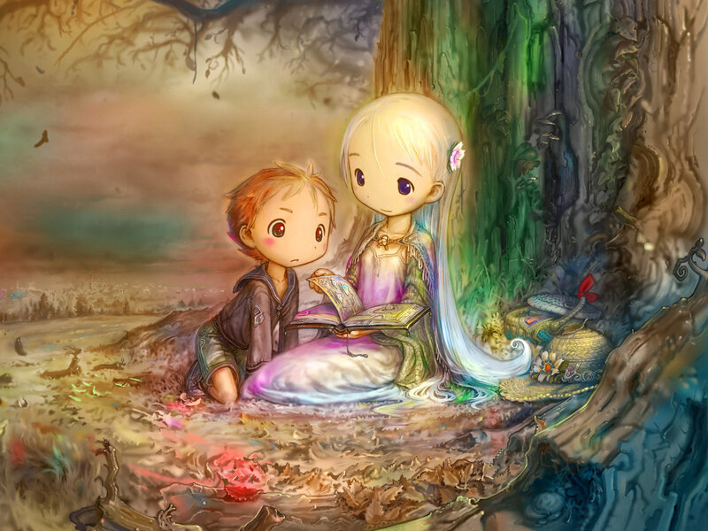Two Children Reading
