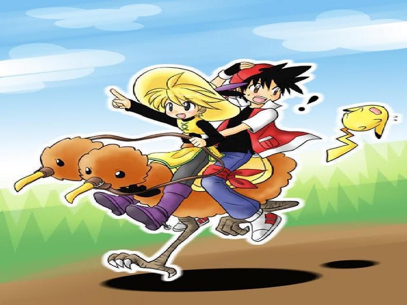 Two Children Riding Birds