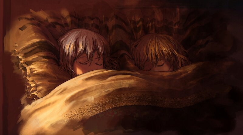 Two children sleeping peacefully
