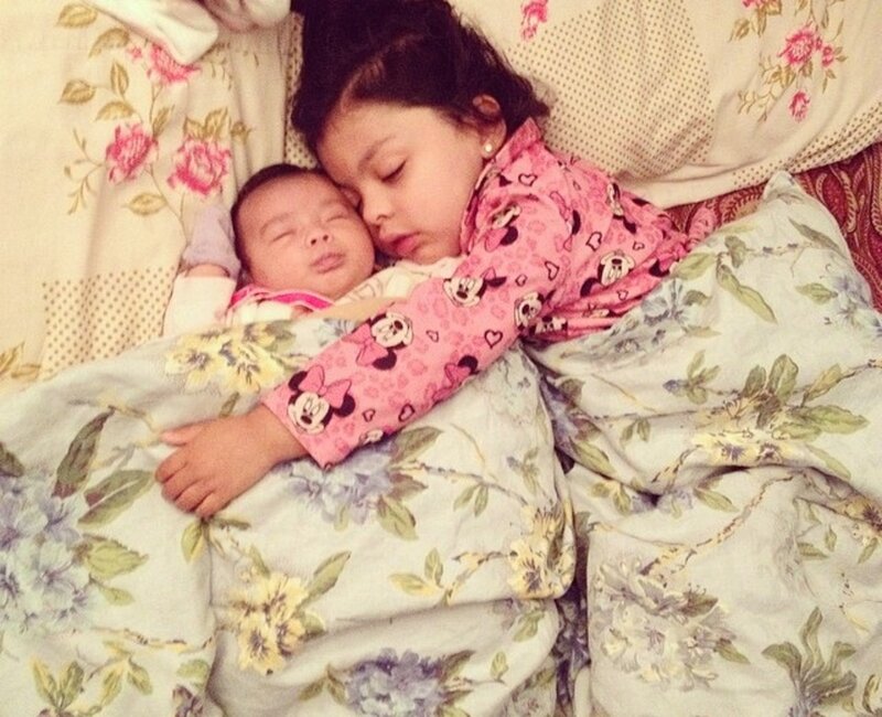 Two Children Sleeping — Pink