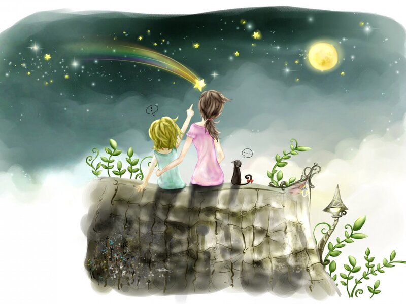 Two Children Watching Stars
