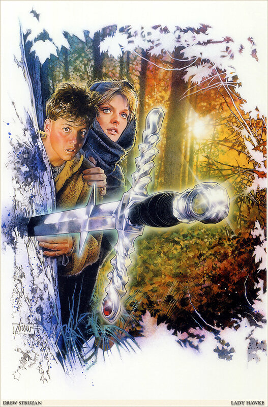 Two children with a glowing sword