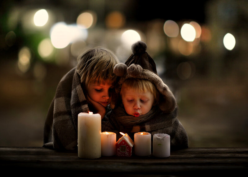 Two Children with Candles