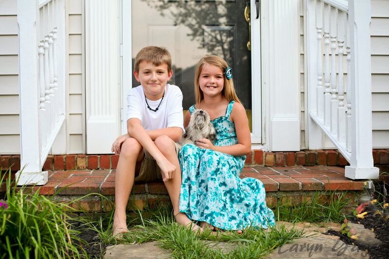 Two Children with Dog