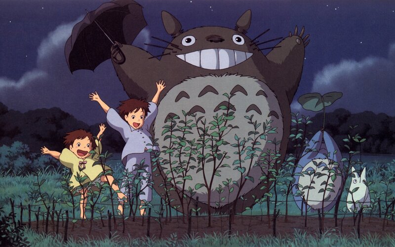 Two Children with Giant Cat-like Creature