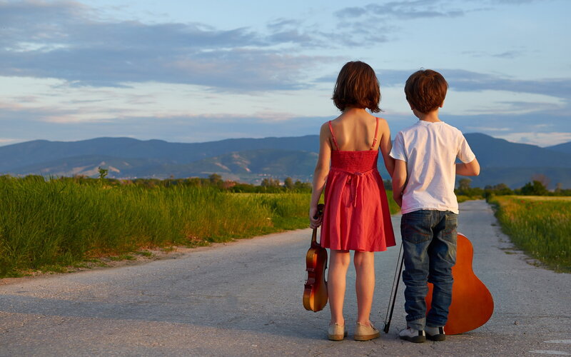 Two Children with Instruments