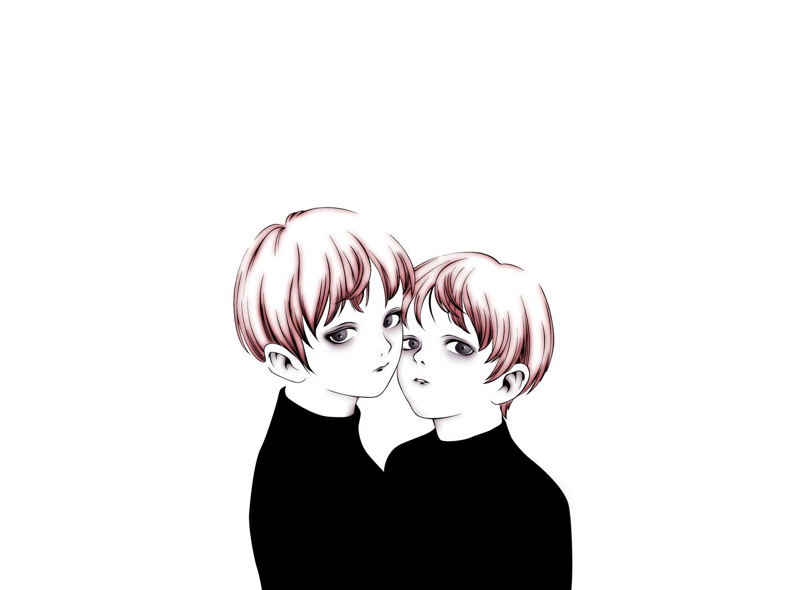 two children with pink hair