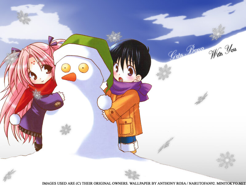 Two Children with Snowman