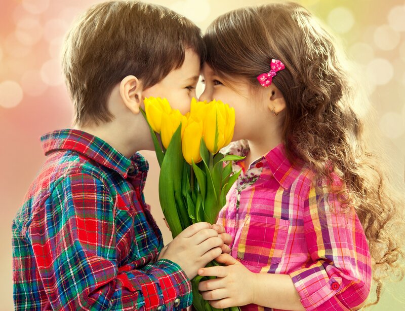 Two Children with Tulips