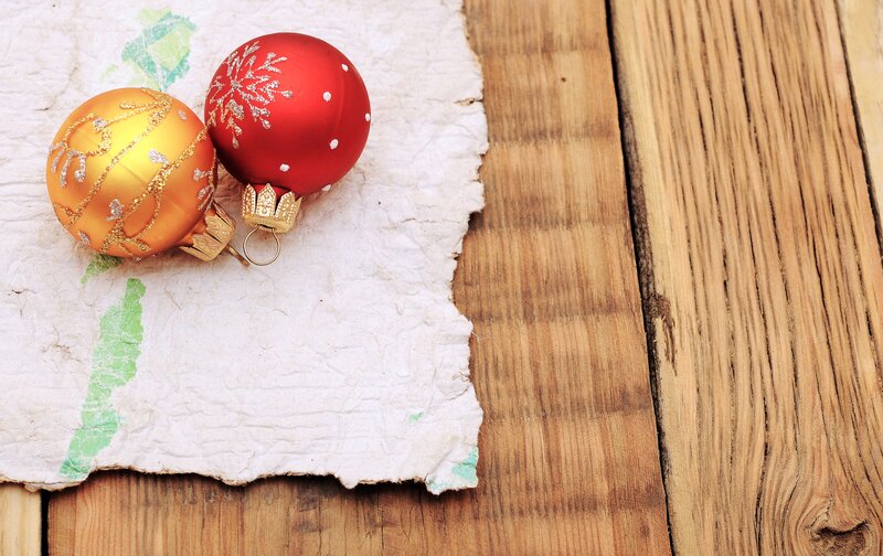 Two Christmas Ornaments — Red, Festive, Winter, Photograph