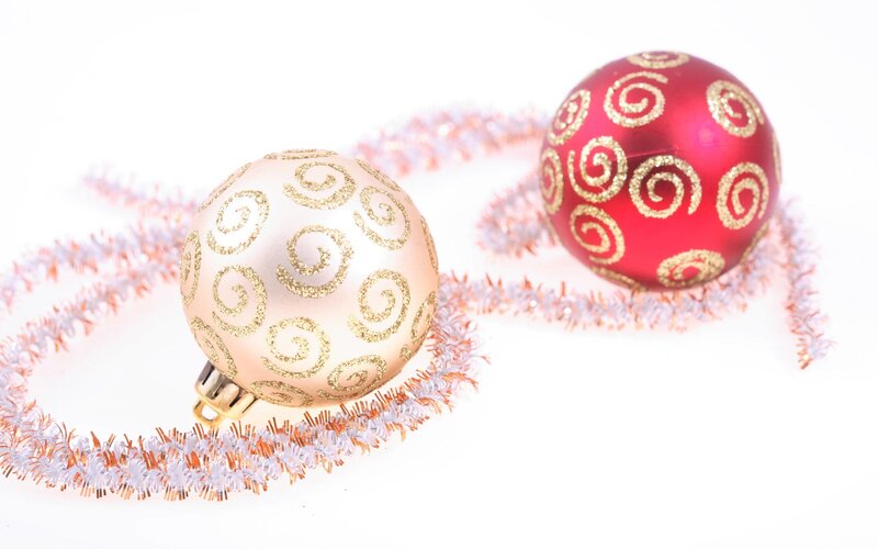 Two Christmas Ornaments — Red, Festive, Winter