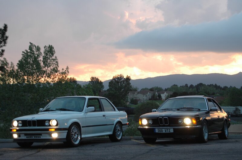 Two Classic BMW Cars — White