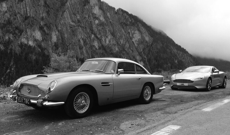 Two Classic Cars — Black, Dramatic, Photograph