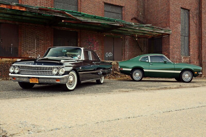 Two Classic Cars — Black, Dramatic