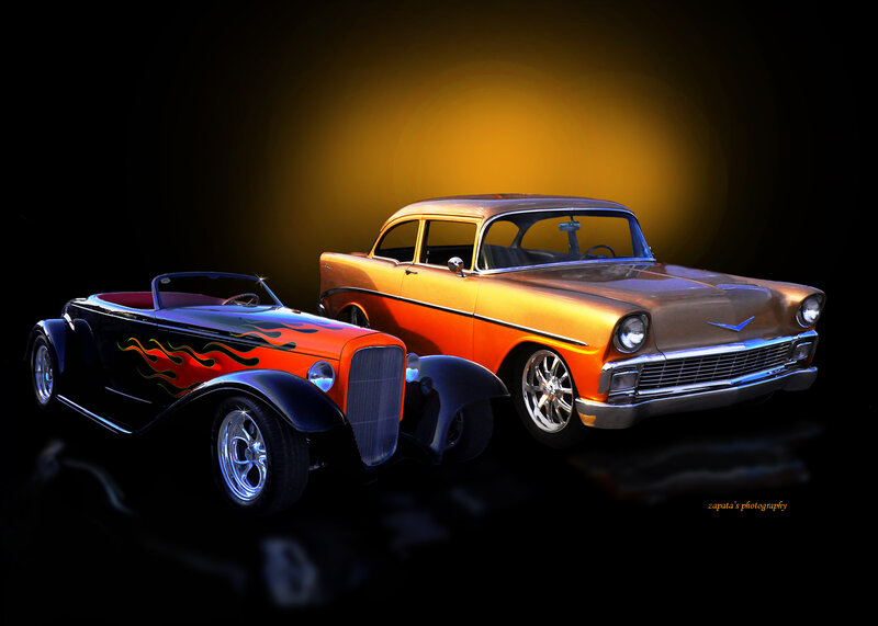Two Classic Cars — Black