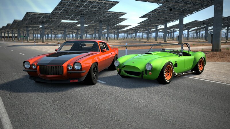 Two Classic Cars on Track
